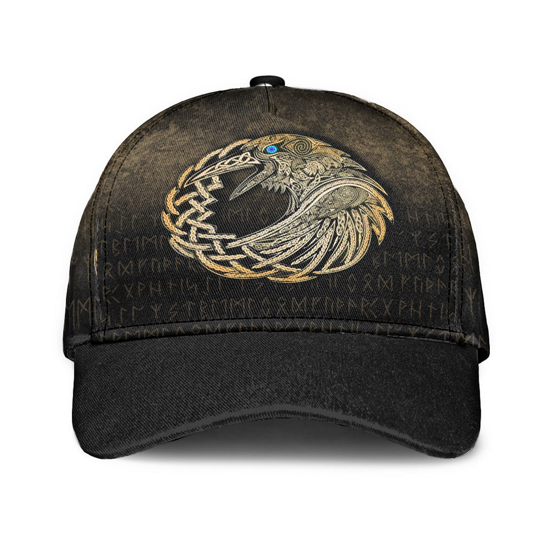 Viking Classic Cap Vikings Raven Gold Version Classic Cap RLT12 Trucker Hats Custom Hats Gifts For Men & Women