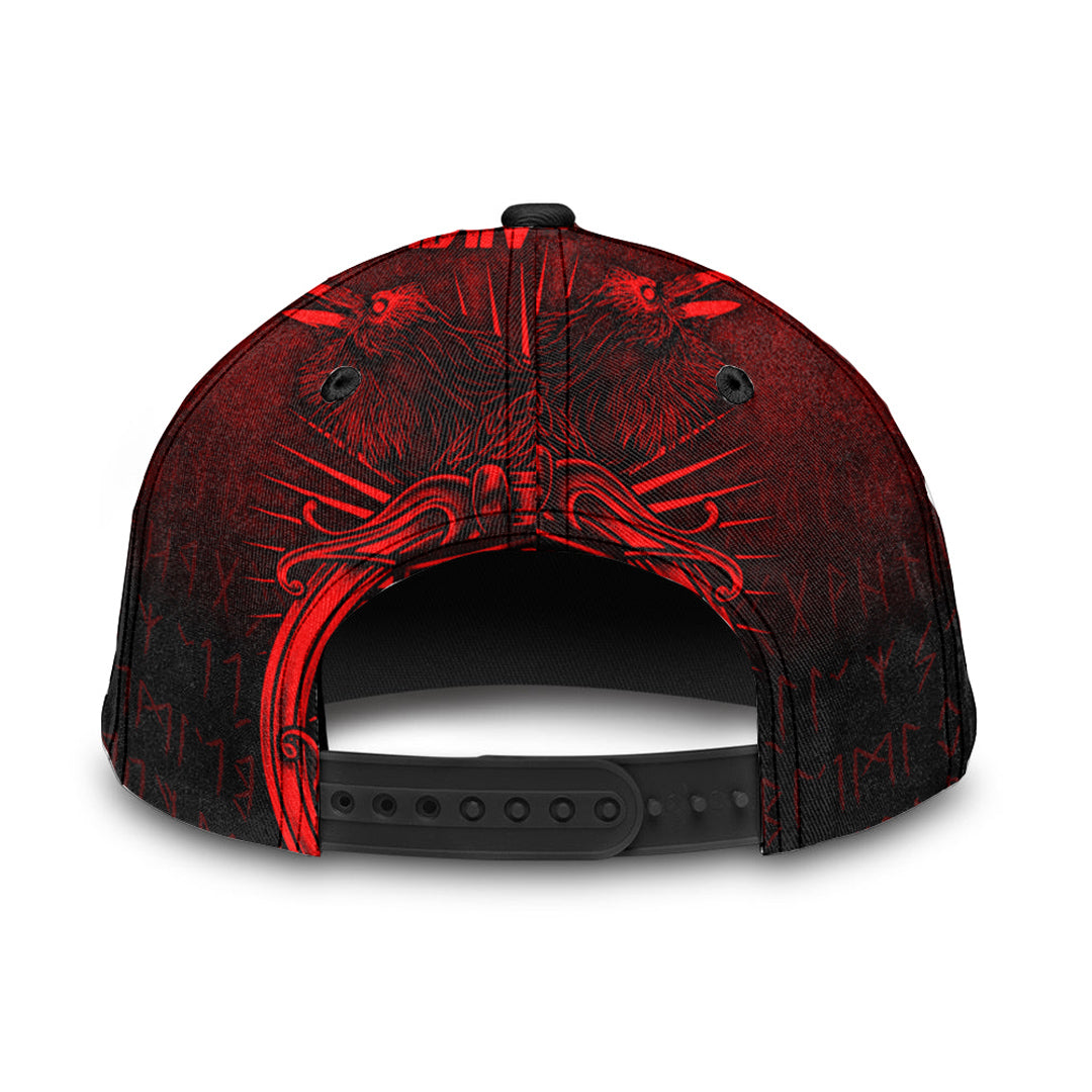 Viking Classic Cap Vikings Ravens Mjolnir Red Version Classic Cap RLT12 Trucker Hats Custom Hats Gifts For Men & Women
