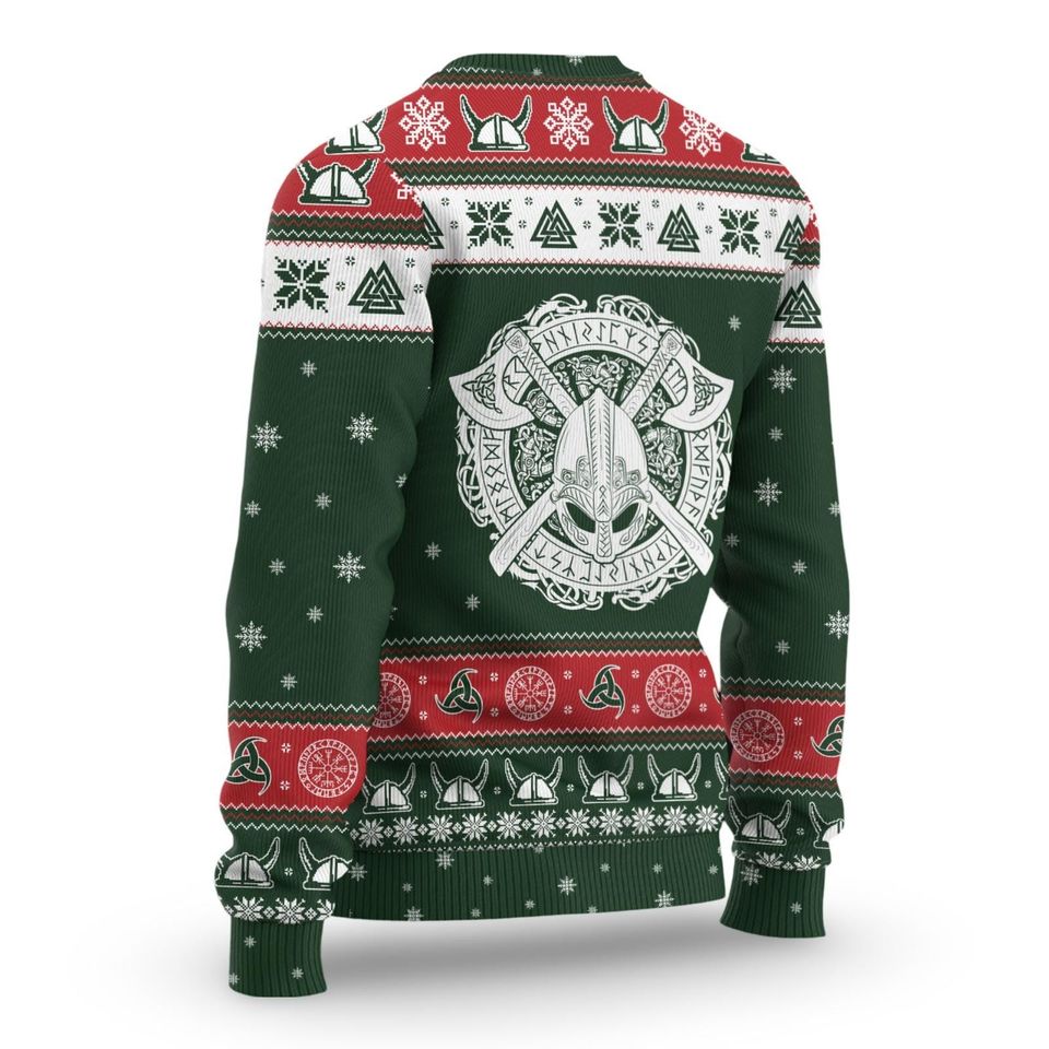 Viking Dragon Christmas Ugly Sweater, Viking Dad Christmas Sweater - Image 4