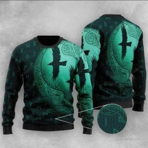 Viking Eagle Ugly Christmas Sweater Adult 3D Funny Matching for family