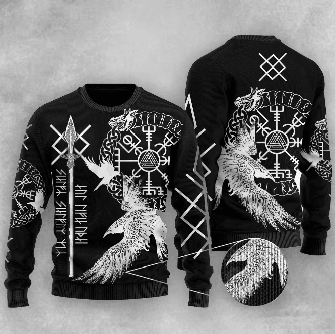 Viking Gungnir Ugly Christmas Sweater Adult 3D Funny Matching for family