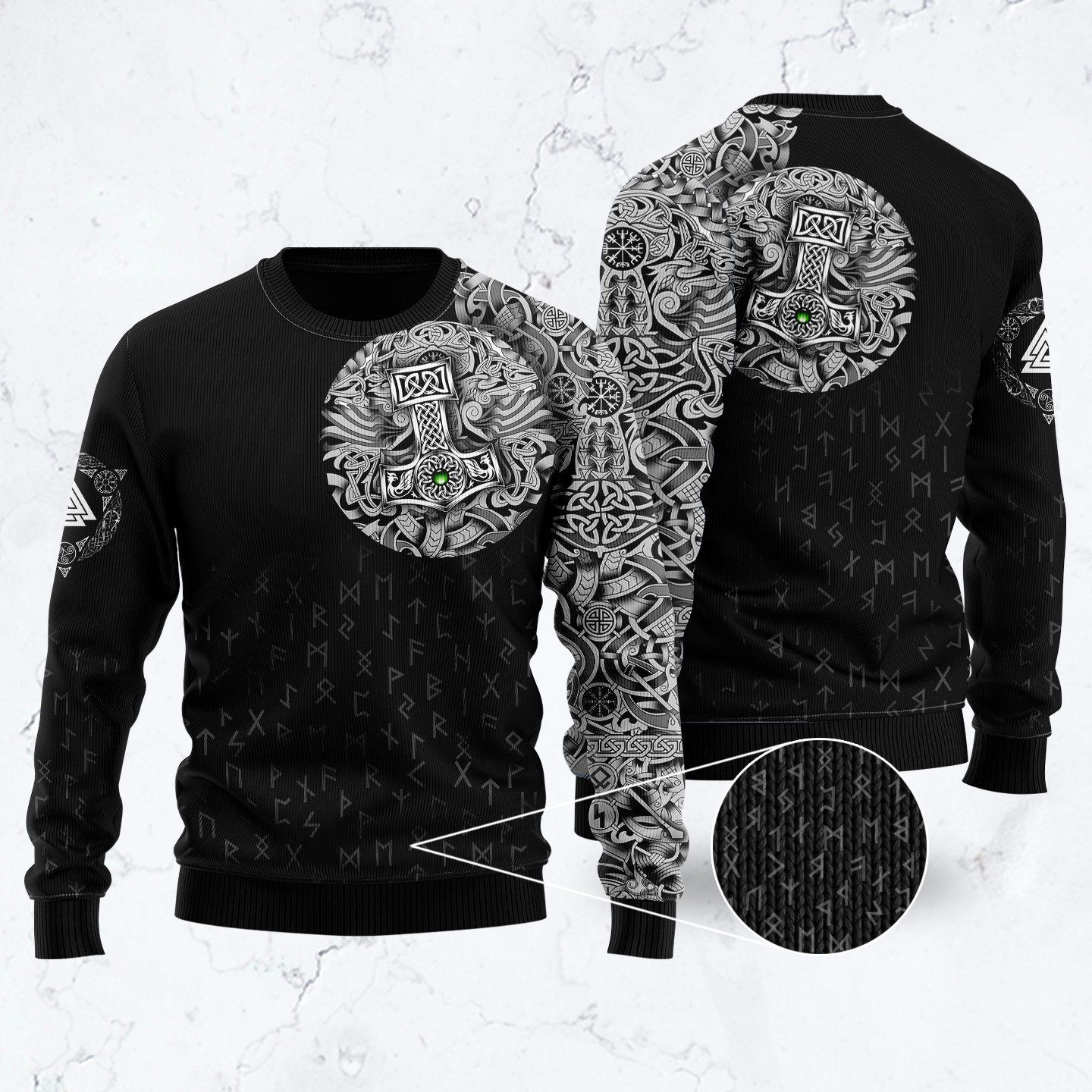 Viking Odin Norse Valhalla Ugly Christmas Sweater Adult 3D Funny Matching for family