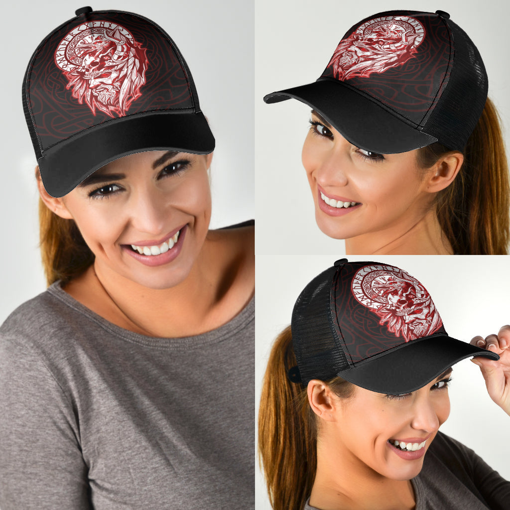 Viking Odin Set Red Mesh Back Cap Trucker Hats Custom Hats Gifts For Men & Women