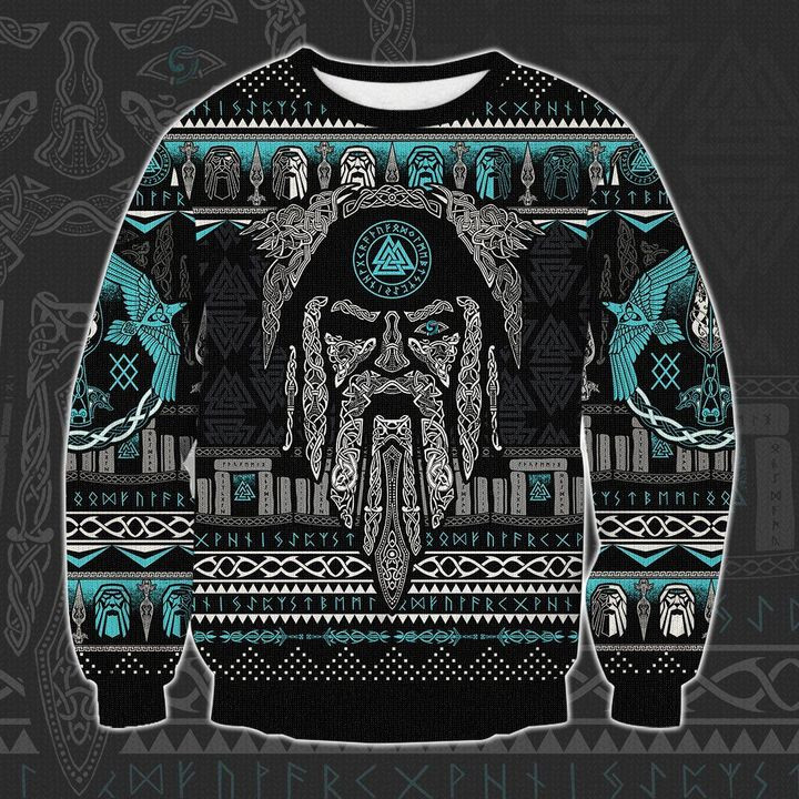 Viking Odin Ugly Christmas Sweater Adult 3D Funny Matching for family