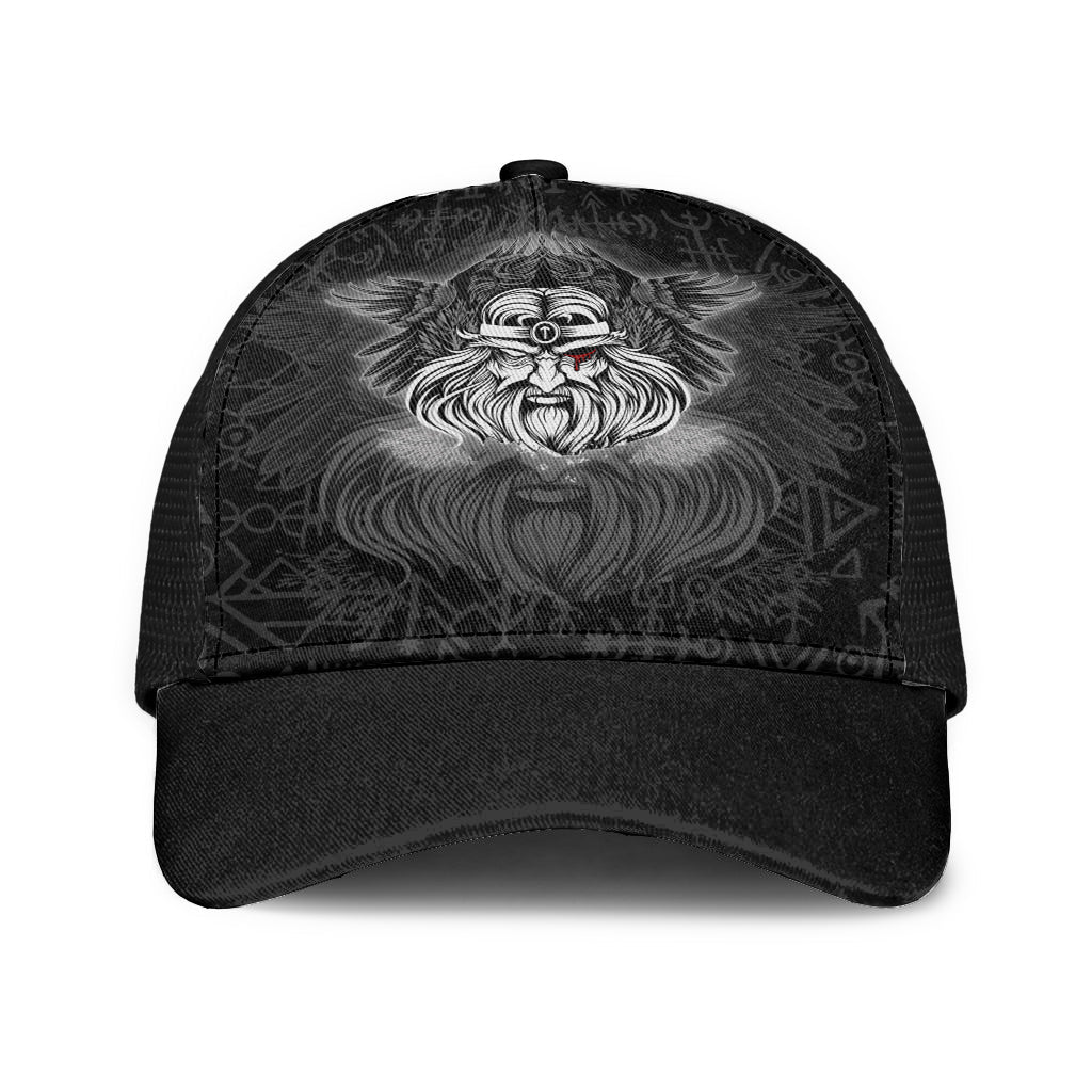 Viking Odins Rune Pattern Gray Mesh Back Cap Trucker Hats Custom Hats Gifts For Men & Women