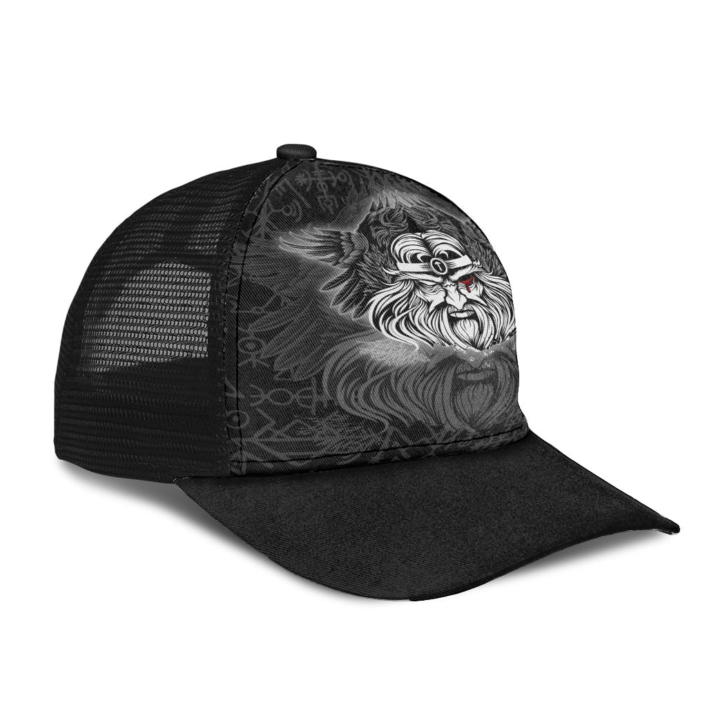 Viking Odins Rune Pattern Gray Mesh Back Cap Trucker Hats Custom Hats Gifts For Men & Women