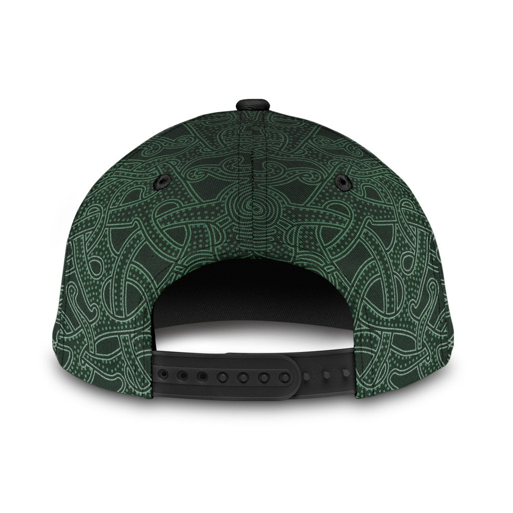 Viking Style Classic Cap 3D Baseball Caps, Ethnic Odin Raven Green Trucker Hats Custom Hats Gifts For Men & Women