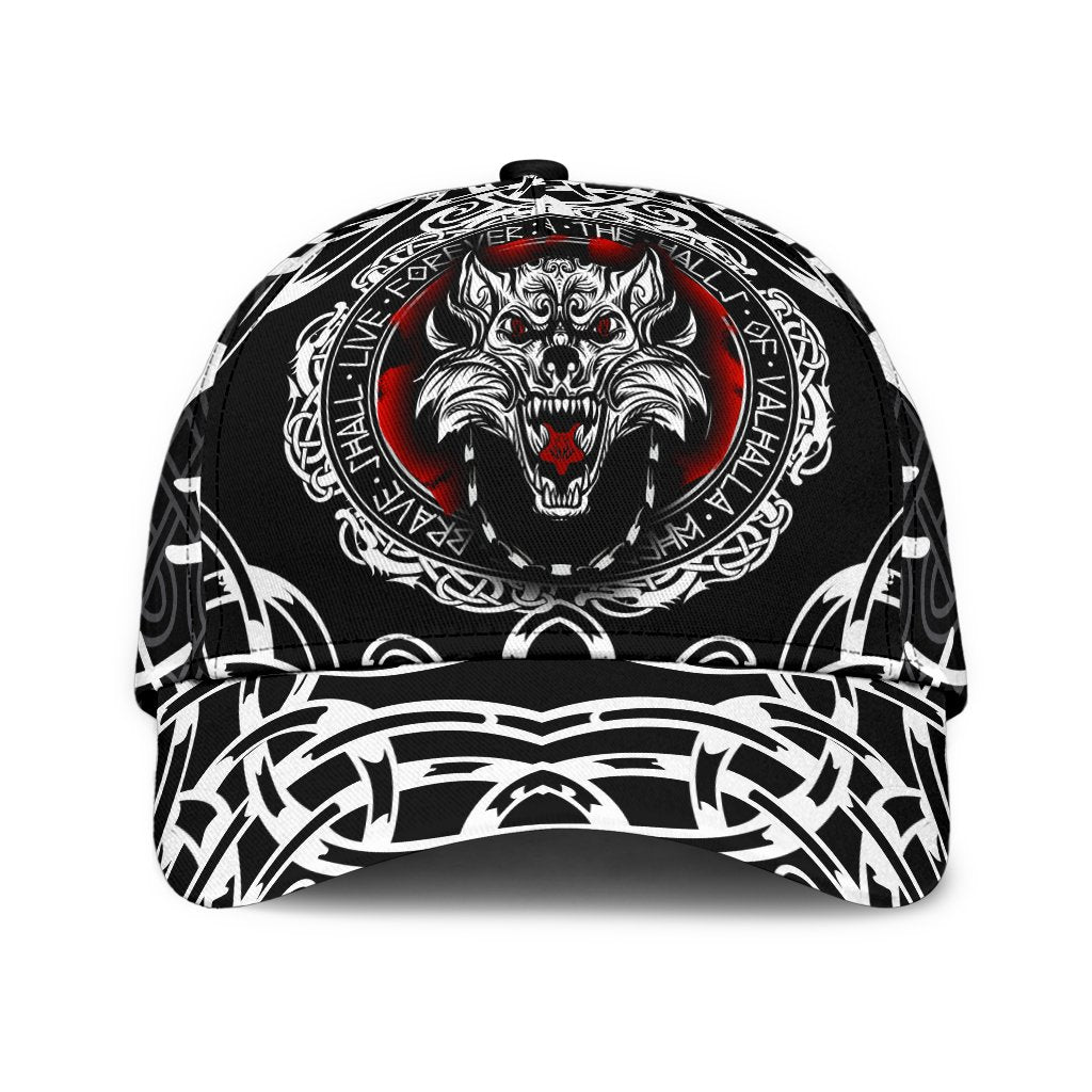 Viking Style Classic Cap 3D Baseball Caps , Fenrir Wolf Trucker Hats Custom Hats Gifts For Men & Women