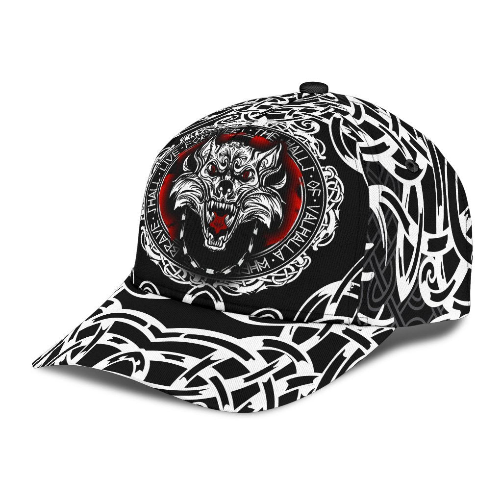 Viking Style Classic Cap 3D Baseball Caps , Fenrir Wolf Trucker Hats Custom Hats Gifts For Men & Women