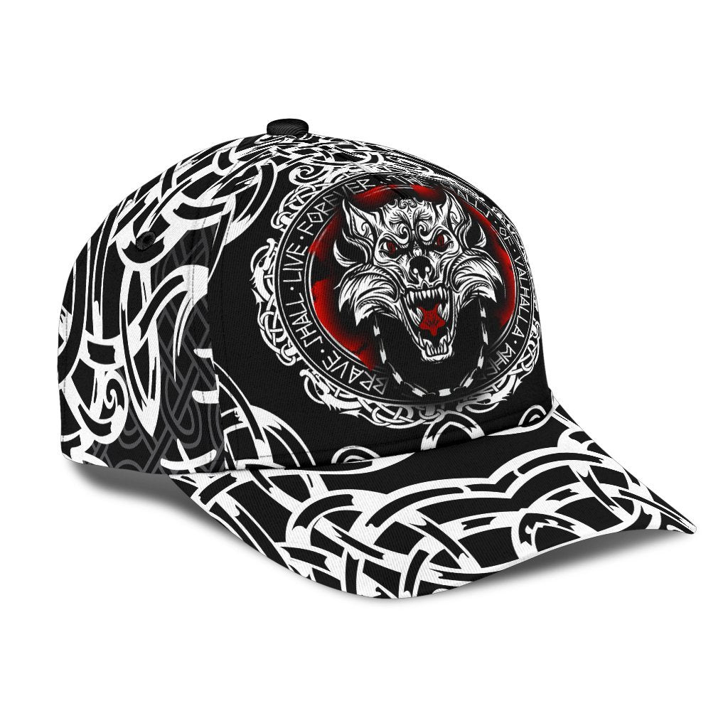 Viking Style Classic Cap 3D Baseball Caps , Fenrir Wolf Trucker Hats Custom Hats Gifts For Men & Women