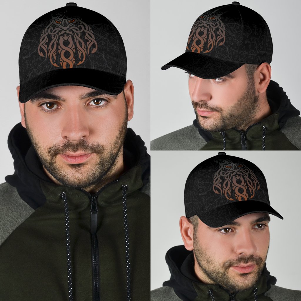 Viking Style Classic Cap 3D Baseball Caps, Odin God Furthark Tattoo Special Trucker Hats Custom Hats Gifts For Men & Women