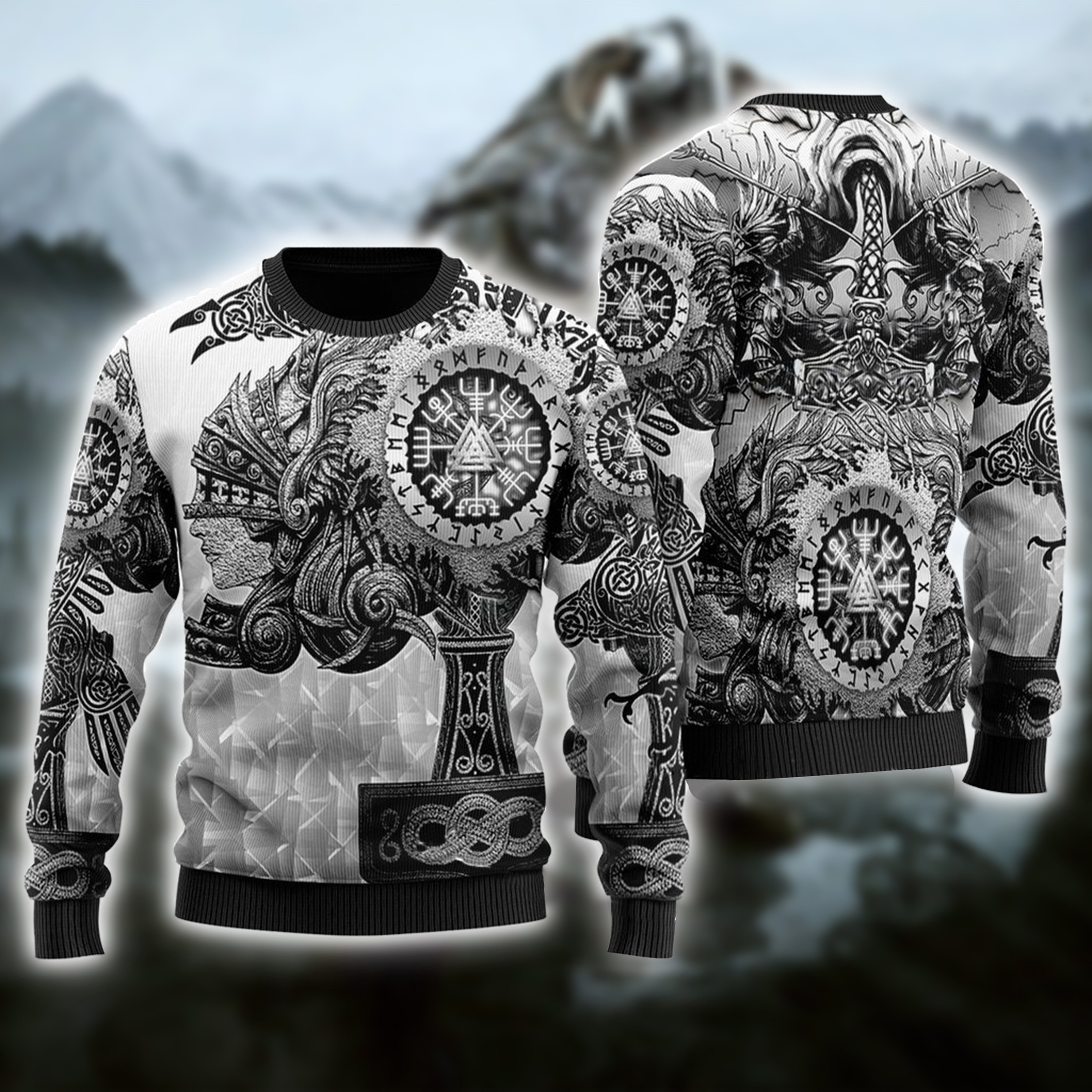 Viking Ugly Christmas Sweater Adult 3D Funny Matching for family