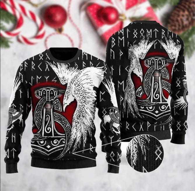Viking Ugly Christmas Sweater Adult 3D Funny Matching for family