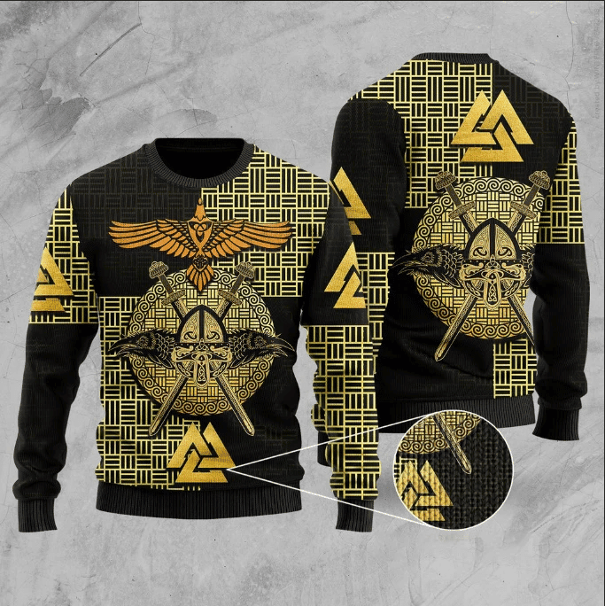Viking Ugly Christmas Sweater Adult 3D Funny Matching for family