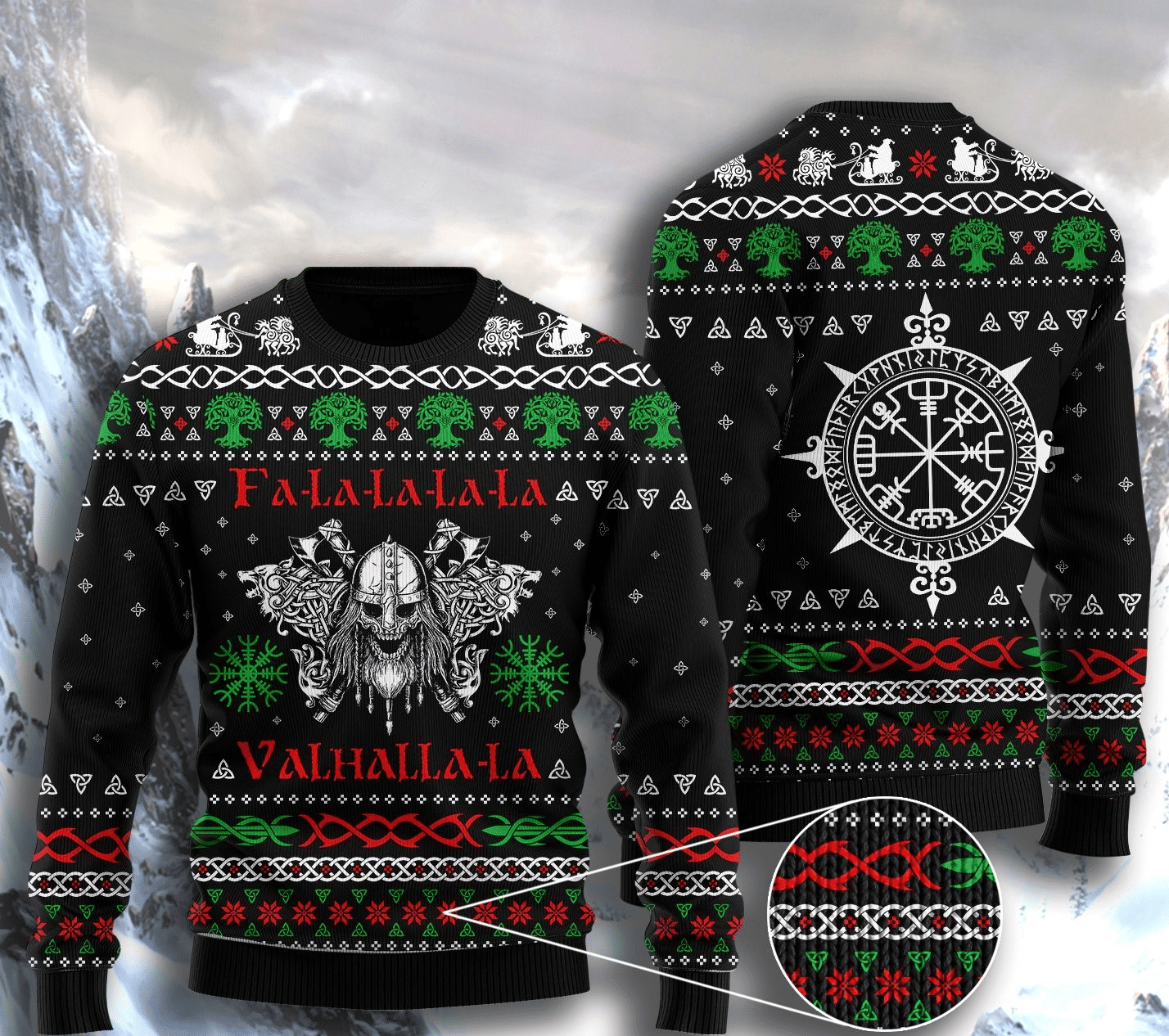 Viking Ugly Christmas Sweater Adult 3D Funny Matching for family