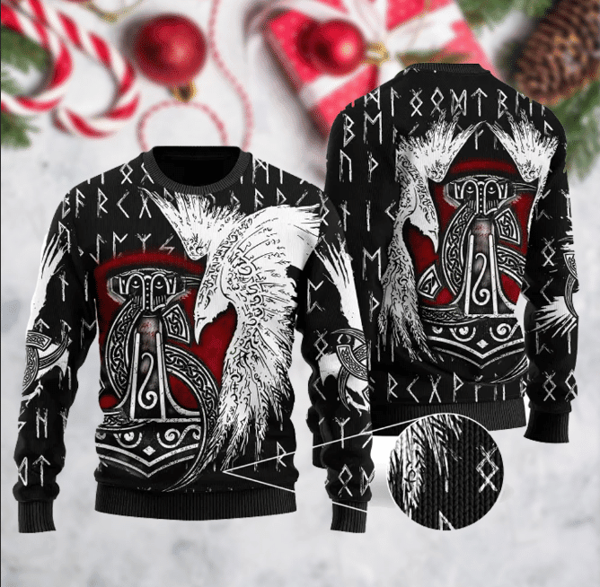 Viking Ugly Christmas Sweater Adult 3D Funny Matching for family
