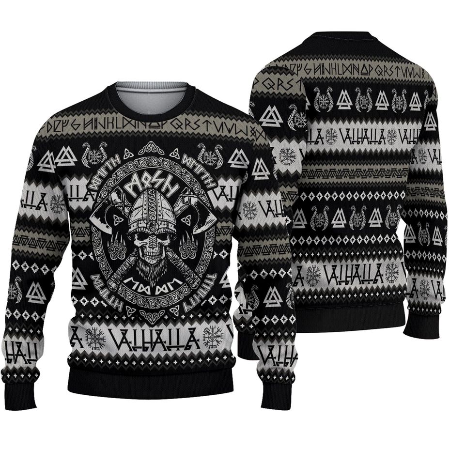 Viking Valhalla-La Ugly Knitted Christmas Ugly Sweatshirts
