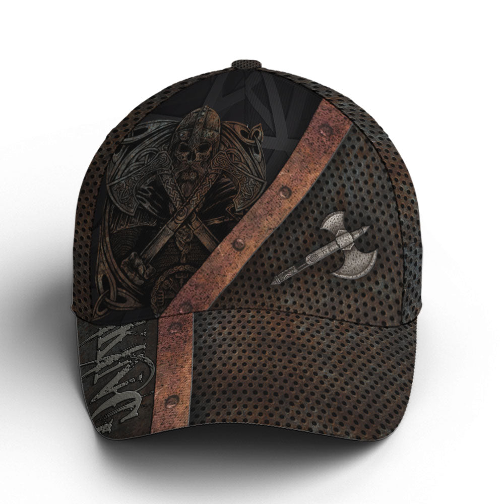 Viking Warrior Metallic Style Baseball Cap Trucker Hats Custom Hats Gifts For Men & Women