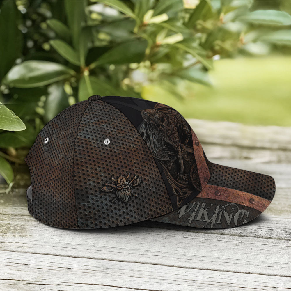Viking Warrior Metallic Style Baseball Cap Trucker Hats Custom Hats Gifts For Men & Women