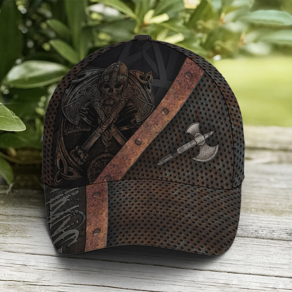 Viking Warrior Metallic Style Baseball Cap Trucker Hats Custom Hats Gifts For Men & Women