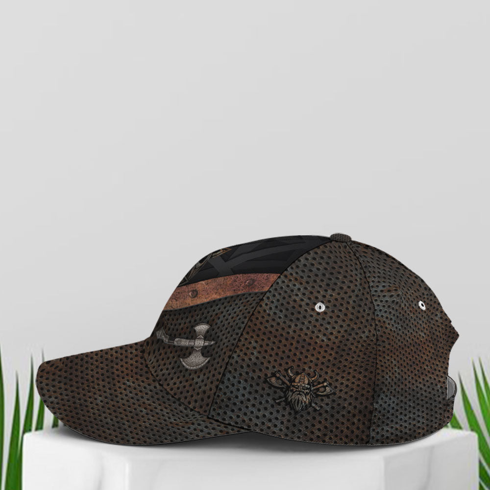 Viking Warrior Metallic Style Baseball Cap Trucker Hats Custom Hats Gifts For Men & Women