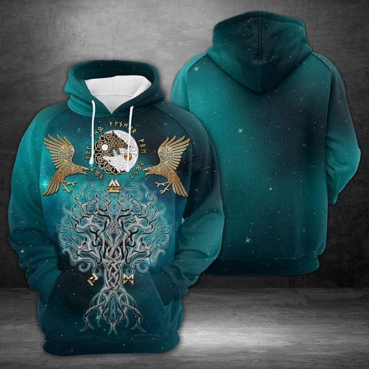 Viking Yggdrasil 3D All Over Print Hoodie, Zip Hoodie