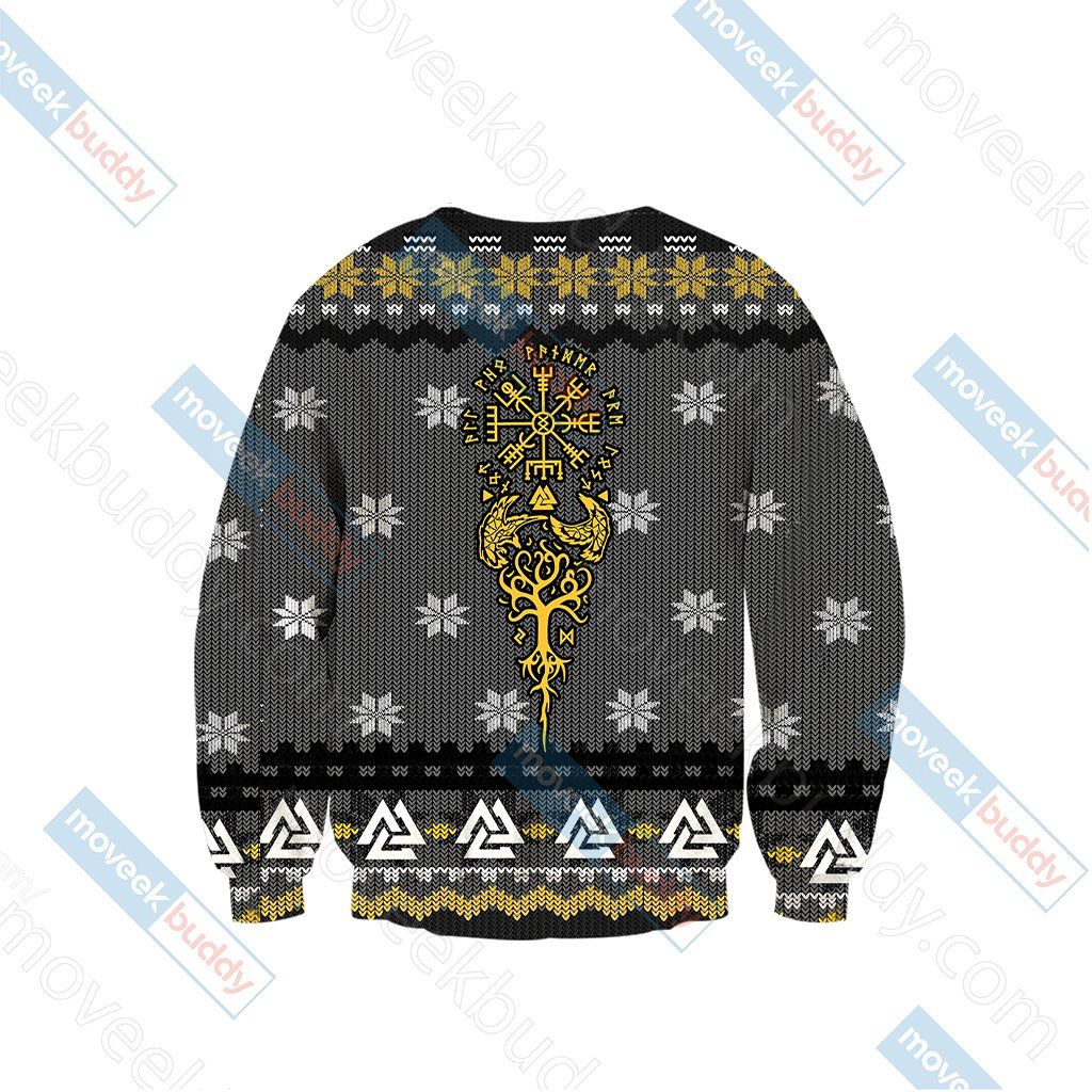 Vikings Knitting Style For Unisex Ugly Christmas Sweater Adult 3D Funny Matching for family - Image 3