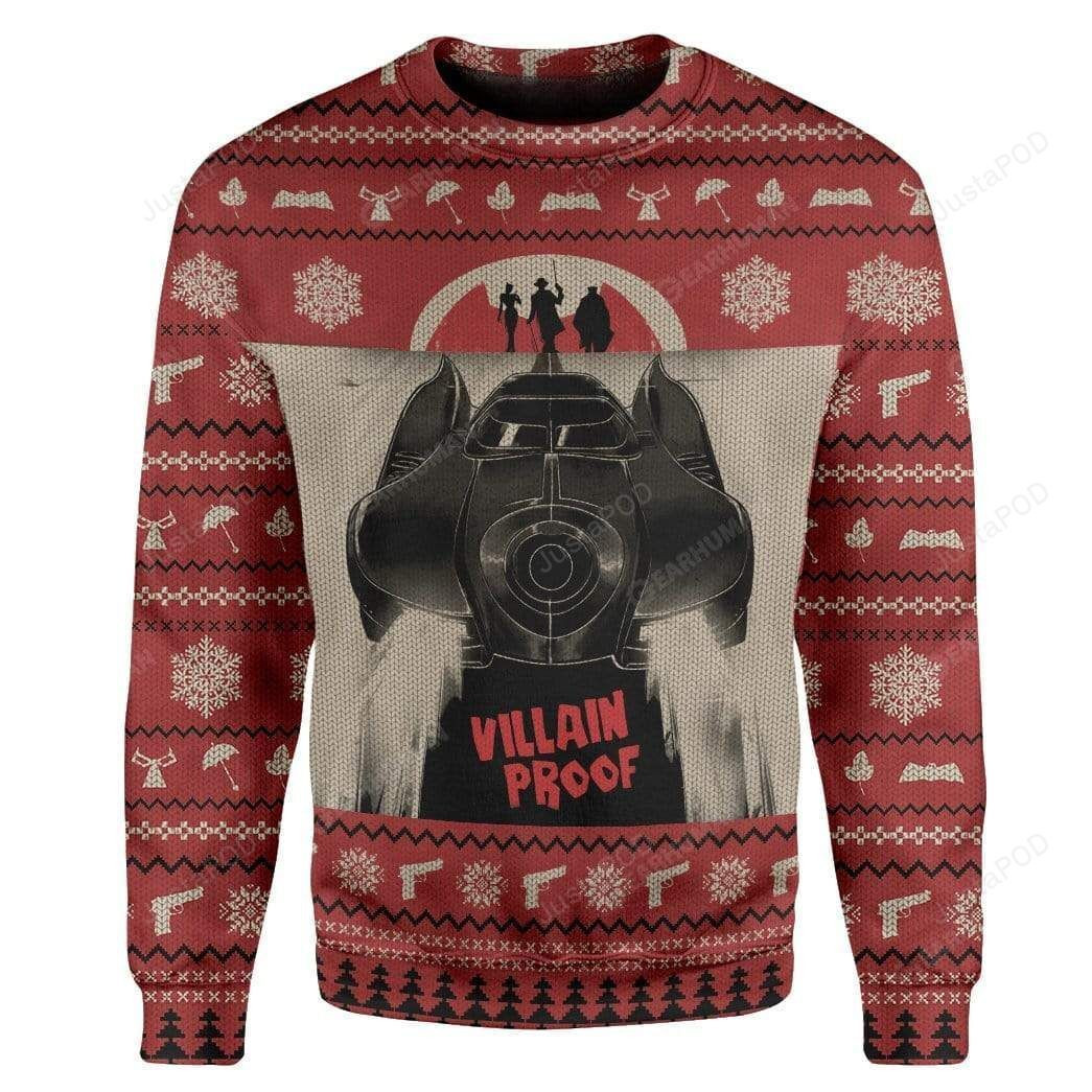 Villain Proof For Unisex Ugly Christmas Sweater Adult 3D Funny Matching for family