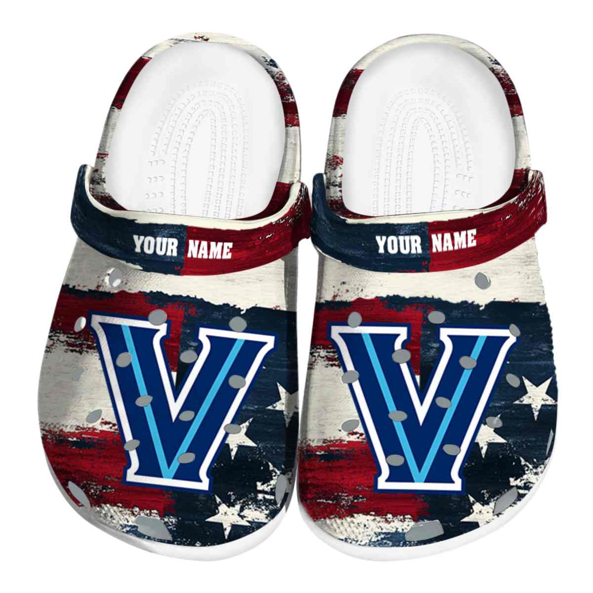 Villanova Wildcats NCAA Sport Crocs Crocband Clogs Shoes Comfortable For Men Women and Kids