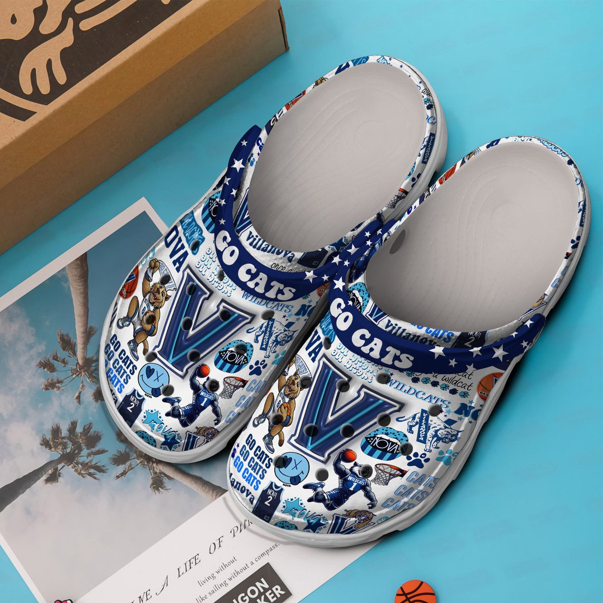 Villanova Wildcats NCAA Sport Crocs Crocband Clogs Shoes Comfortable For Men Women and Kids - Image 3