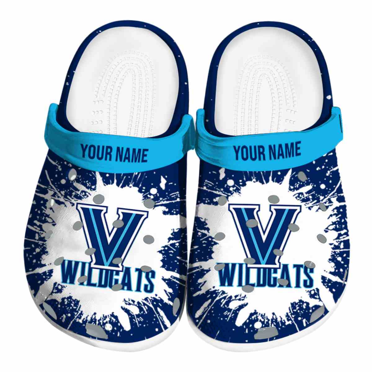 Villanova Wildcats NCAA Sport Crocs Crocband Clogs Shoes Comfortable For Men Women and Kids