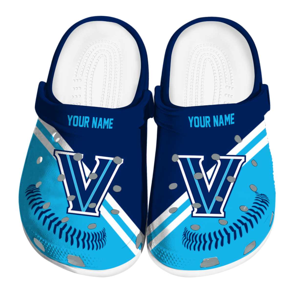 Villanova Wildcats NCAA Sport Crocs Crocband Clogs Shoes Comfortable For Men Women and Kids