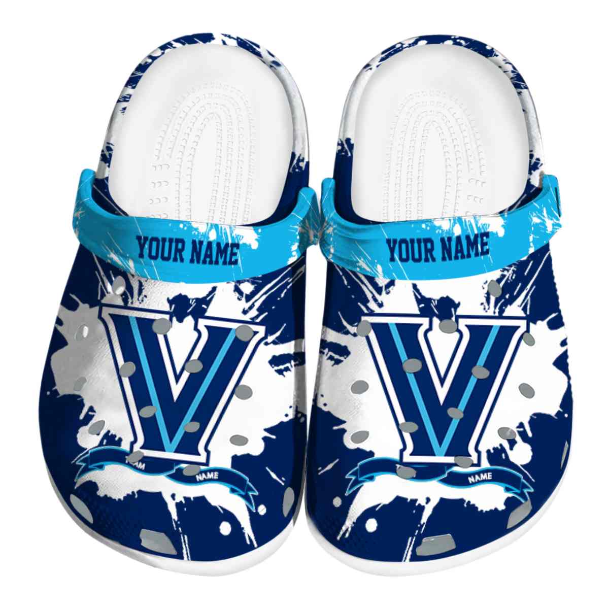 Villanova Wildcats NCAA Sport Crocs Crocband Clogs Shoes Comfortable For Men Women and Kids