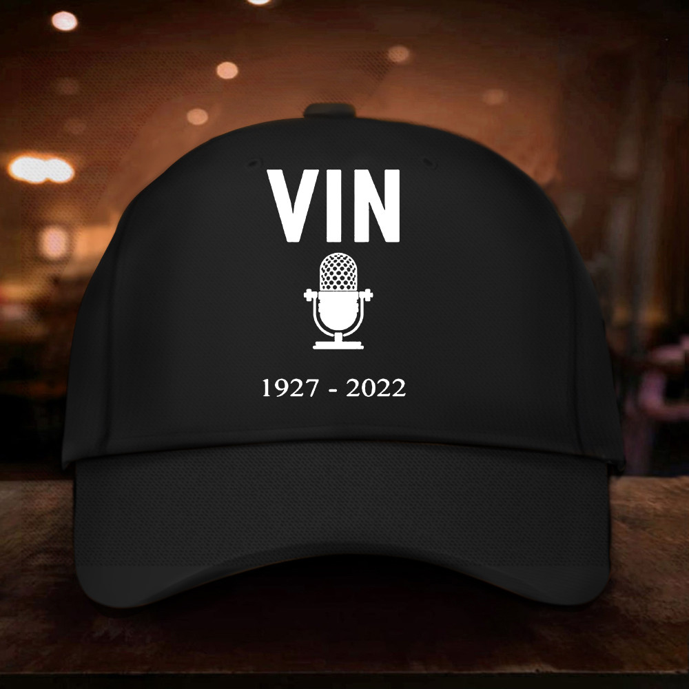 Vin Scully Cap RIP Vin Scully Microphone Hat 1927-2022 Trucker Hats Custom Hats Gifts For Men & Women