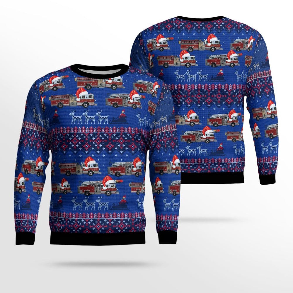 Vineland New Jersey South Vineland Fire Company Christmas AOP Ugly Sweater Gift For Christmas
