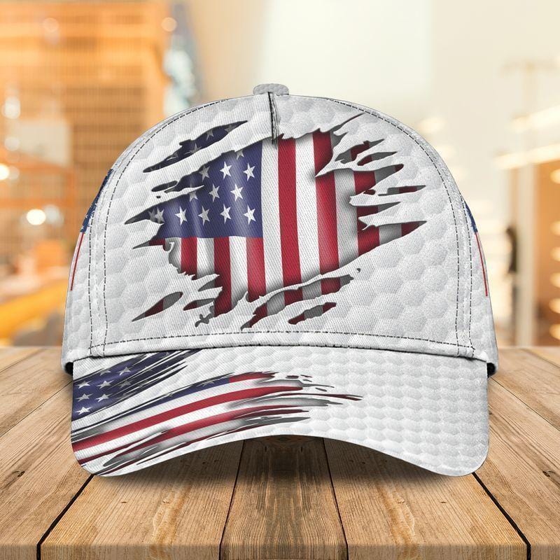 Vintage Golf Lovers American Flag Baseball Cap 4th Of July Independence Day Classic Hat Trucker Hats Custom Hats Gifts For Men & Women