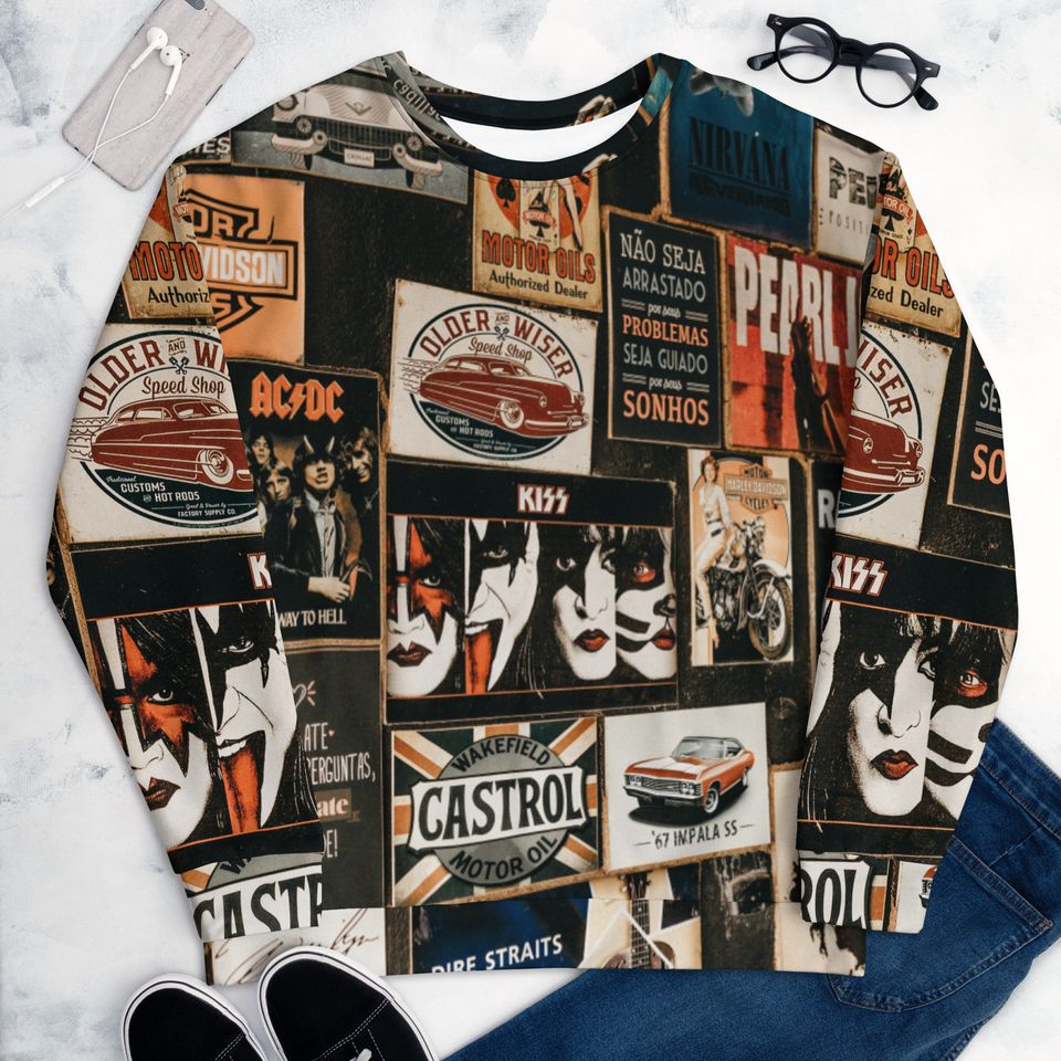 Vintage Sweatshirt,All Over Print Unisex 3D Sweater