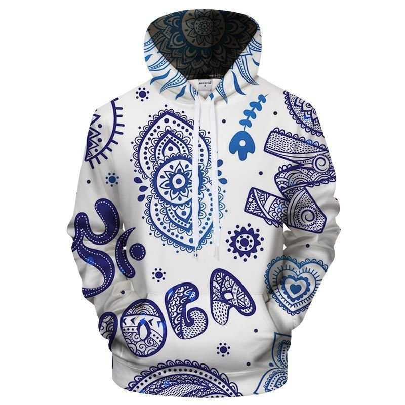 Vintage Yoga 3D All Over Print Hoodie, Zip Hoodie