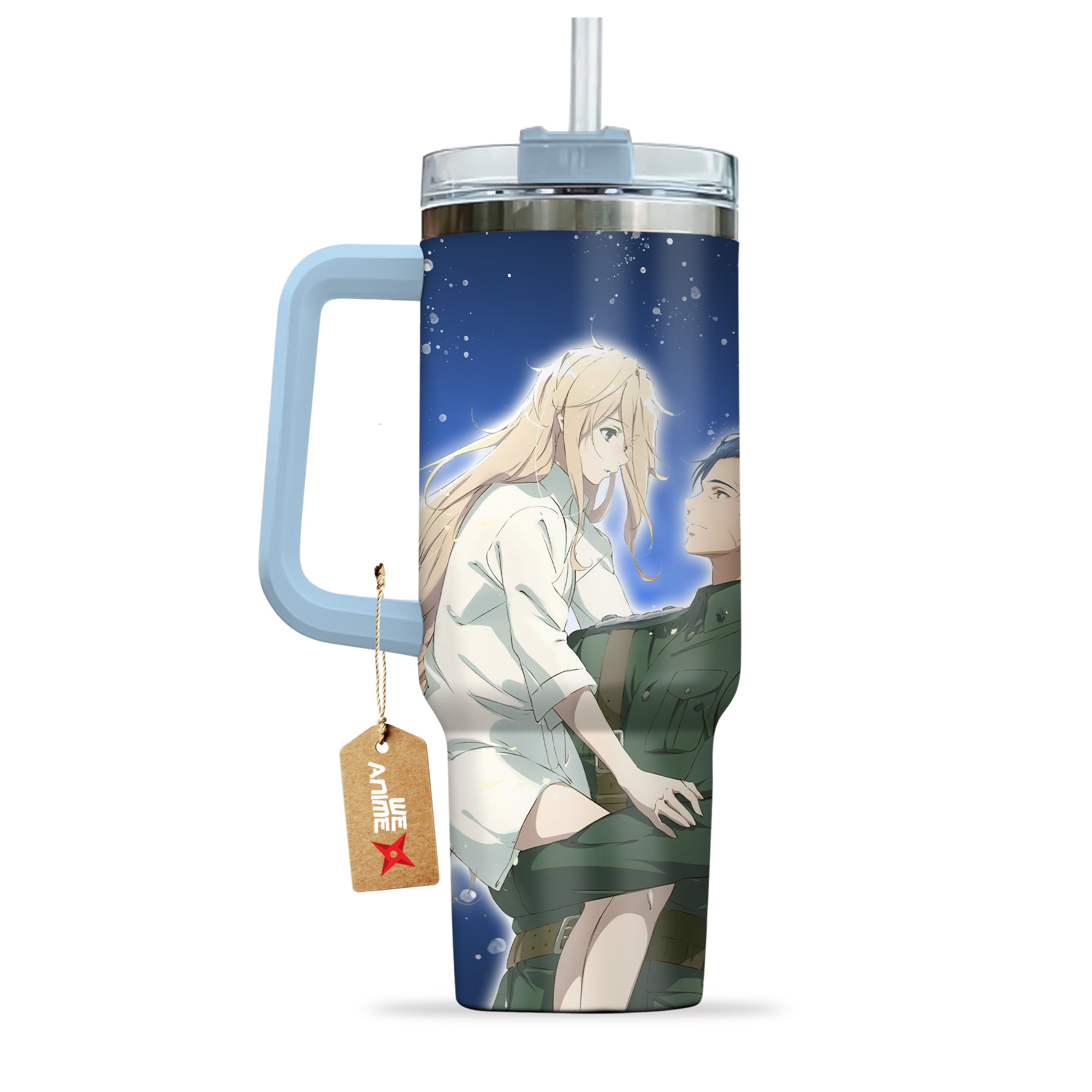 Violet & Gilbert Violet Evergarden Anime Valentine Custom Stanley Cup 40 oz 30 oz Tumbler With HandleTVC2301169 - Image 3
