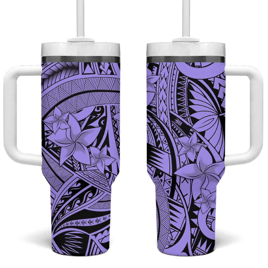Violet Pacific Flowers Tribal Polynesian Custom Stanley Cup 40 oz 30 oz Tumbler With HandleTVC2301395