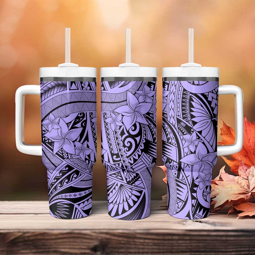 Violet Pacific Flowers Tribal Polynesian Custom Stanley Cup 40 oz 30 oz Tumbler With HandleTVC2301395 - Image 4