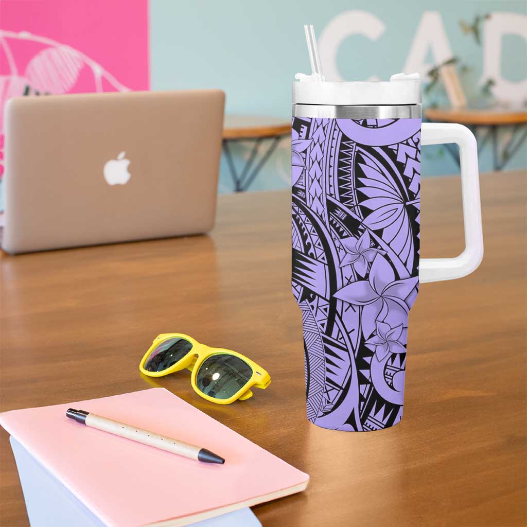 Violet Pacific Flowers Tribal Polynesian Custom Stanley Cup 40 oz 30 oz Tumbler With HandleTVC2301395 - Image 5