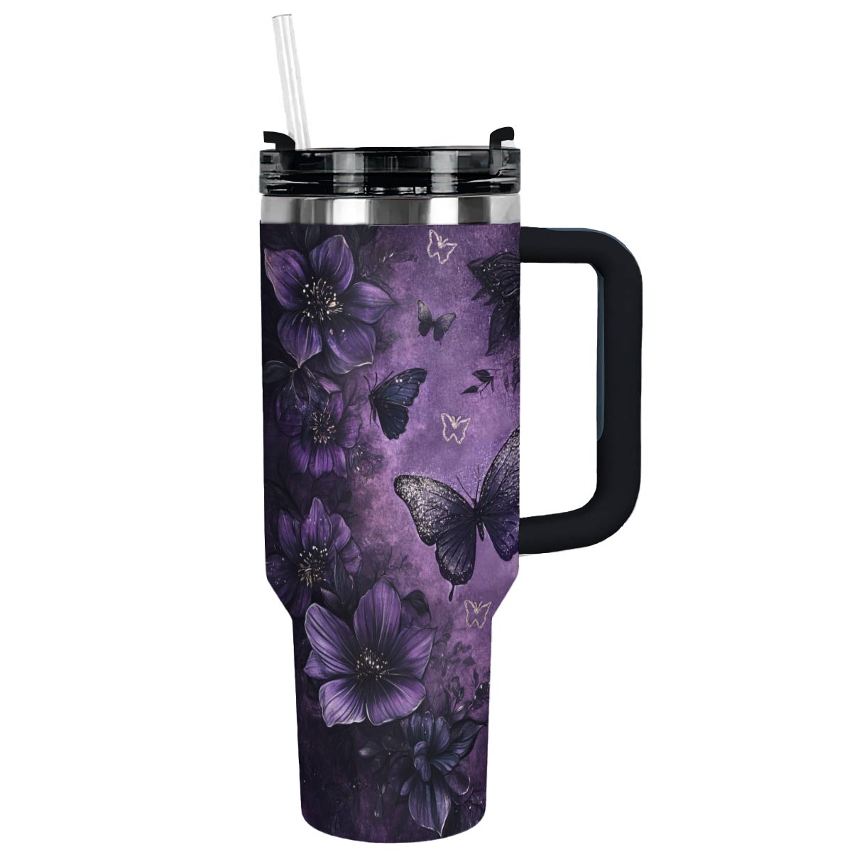 Violet Passion Butterfly Custom Stanley Cup 40 oz 30 oz Tumbler With HandleTVC2301290