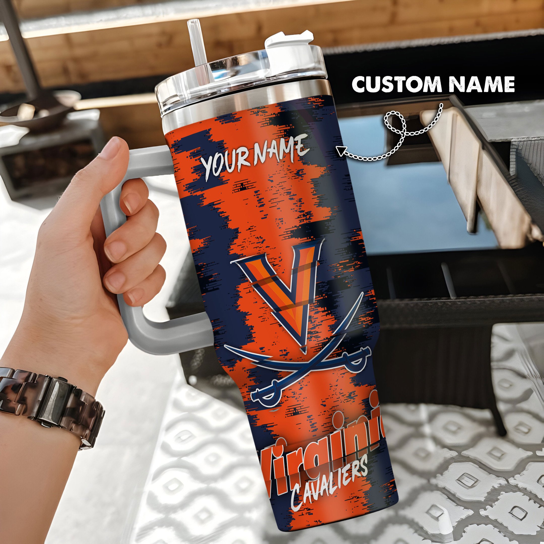 Virginia Cavaliers NCAA Custom Stanley Cup 40 oz 30 oz Tumbler With HandleTVC230109