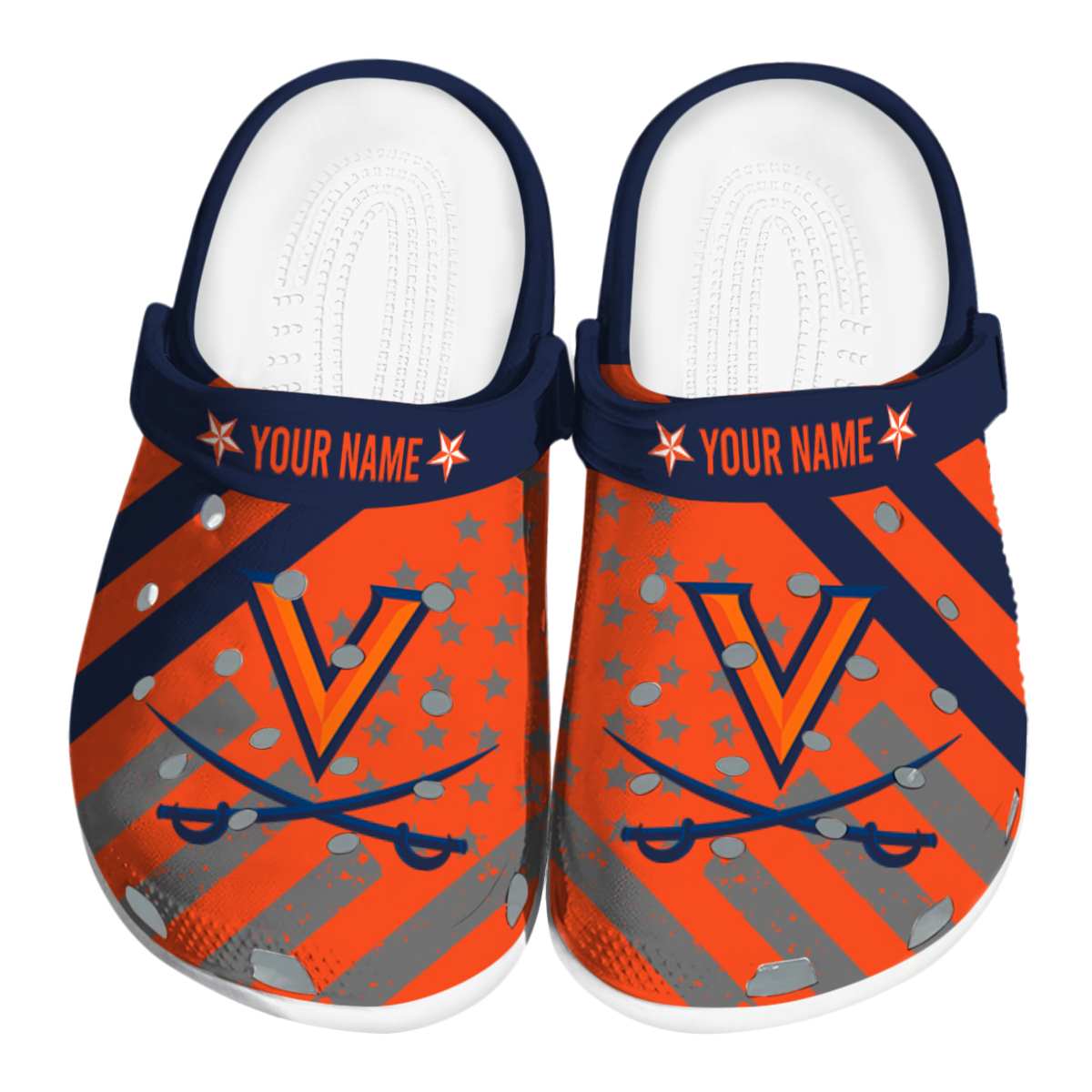 Virginia Cavaliers NCAA Sport Crocs Crocband Clogs Shoes Comfortable For Men Women and Kids