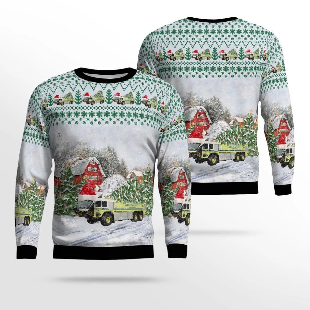 Virginia Metropolitan Washington Airports Authority Fire Rescue Christmas Ugly Sweater Gift For Christmas