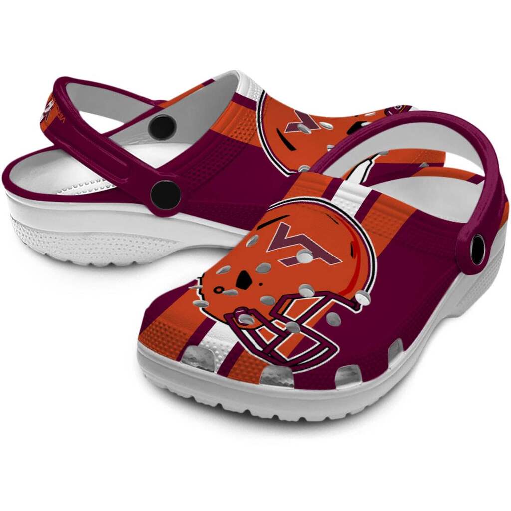 Virginia Tech Hokies Helmet Stripes ClogTVC1801133 - Image 3