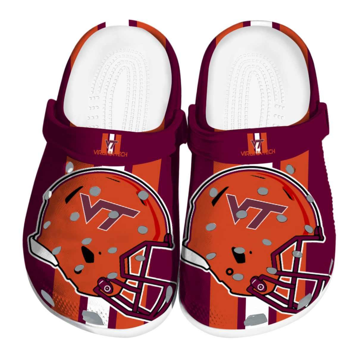 Virginia Tech Hokies NCAA Sport Crocs Crocband Clogs Shoes Comfortable For Men Women and Kids