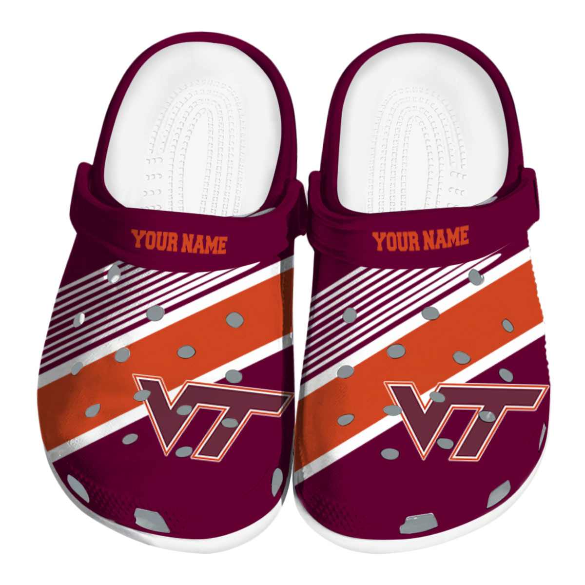 Virginia Tech Hokies NCAA Sport Crocs Crocband Clogs Shoes Comfortable For Men Women and Kids