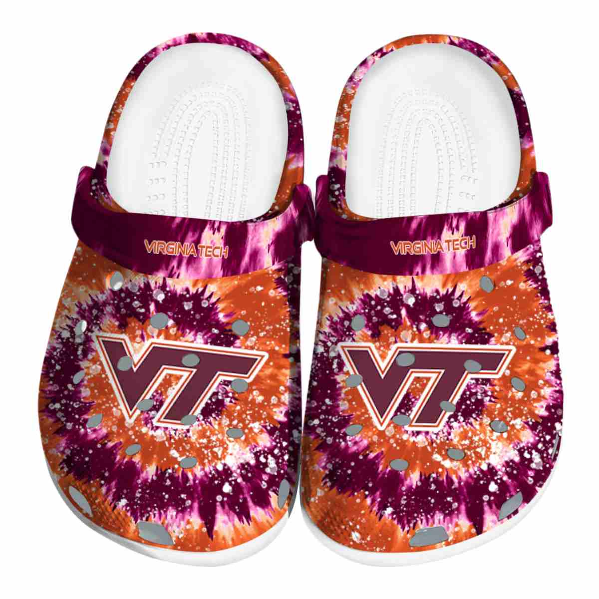 Virginia Tech Hokies NCAA Sport Crocs Crocband Clogs Shoes Comfortable For Men Women and Kids